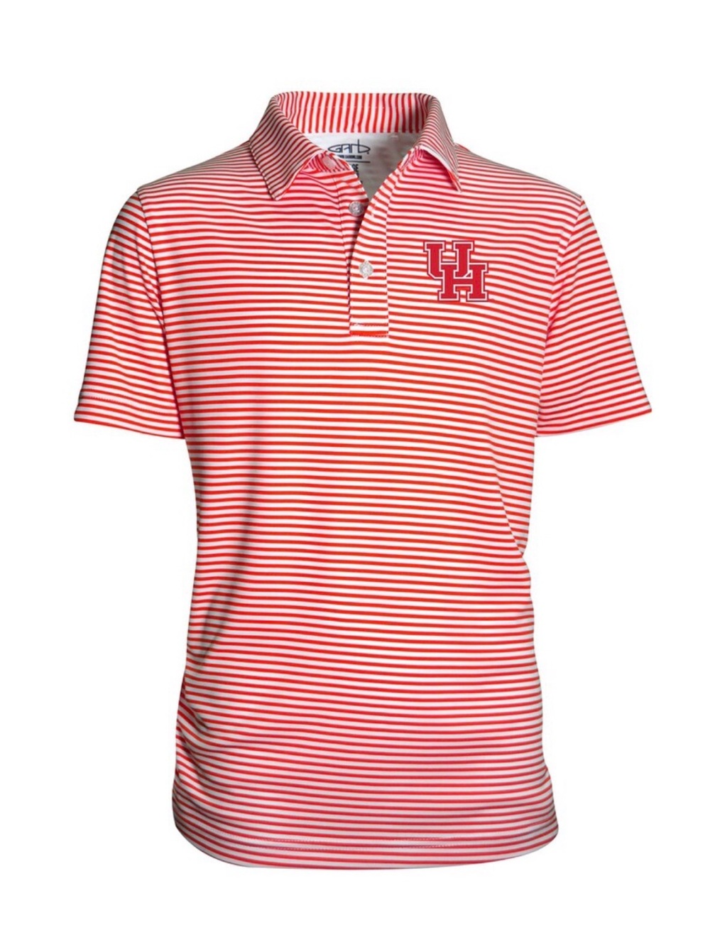 GARB Houston Cougars Embroidered Striped Performance Polo - M (7-8)
